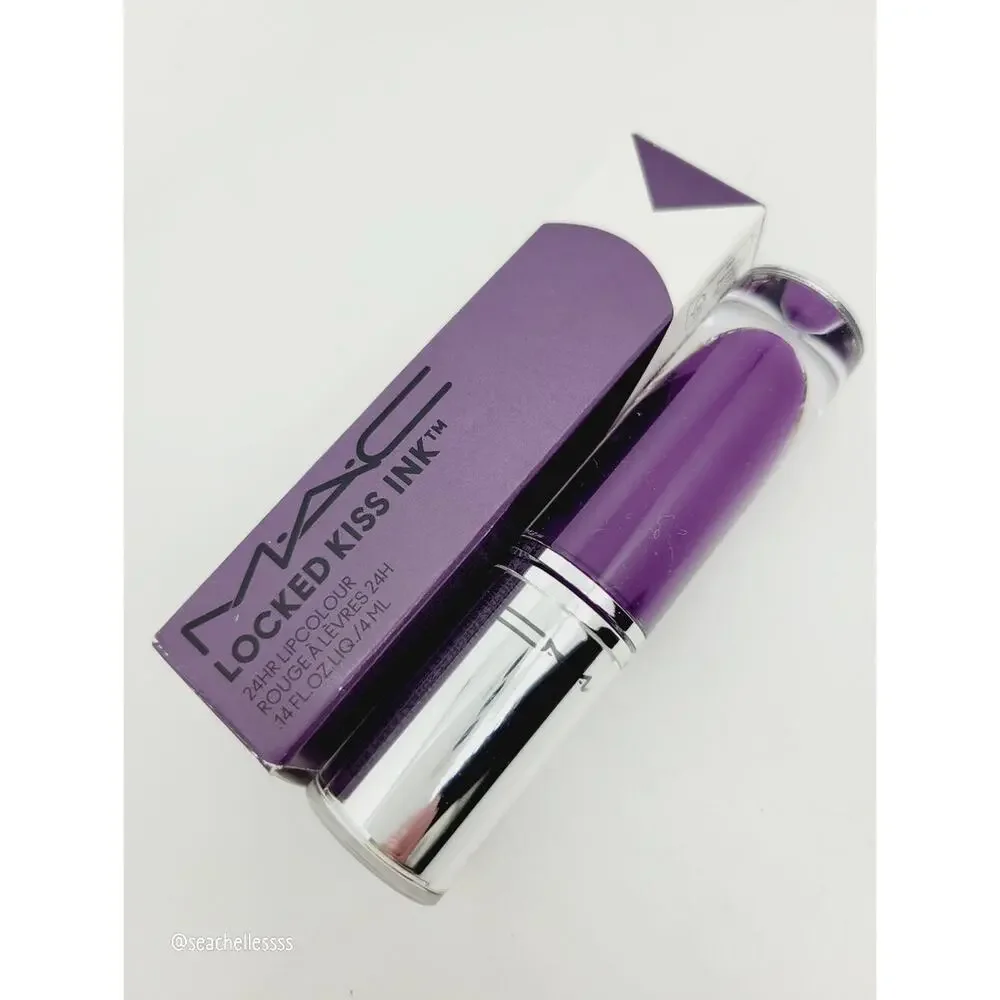 MAC Cosmetics Locked Kiss Ink Lipstick Sardonic Mid-Toned Purple Full Size BNIB